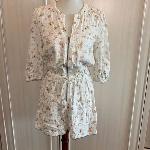 Mary Lawless Lee x Splendid spring floral romper short jumper Sz M - Picture 4 of 14